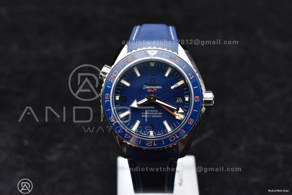 Strap GMT Ceramic Clone Ocean Bezel on Blue Blue 600M Dial Rubber Trendsetting Co-Axial Planet VSF Edition Best 1009 1:1 Super 43.5mm A8605 1219